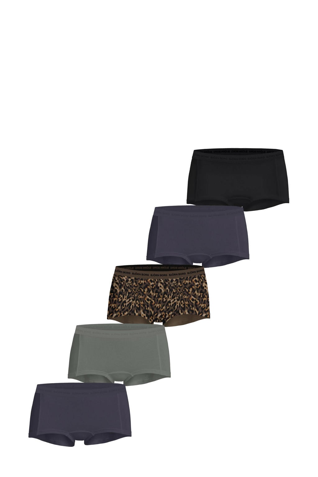 Björn Borg boxershort (set van 5) grijs/groen/bruin