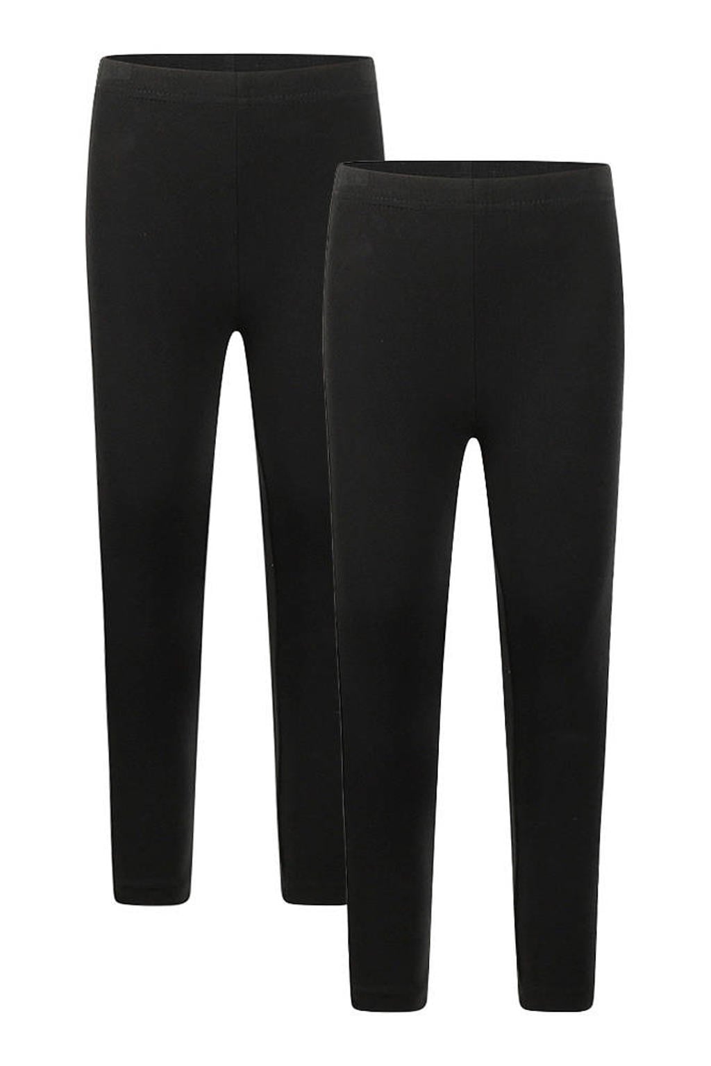 Set van 2 zwarte meisjes Koko Noko skinny legging van katoen met regular waist en effen