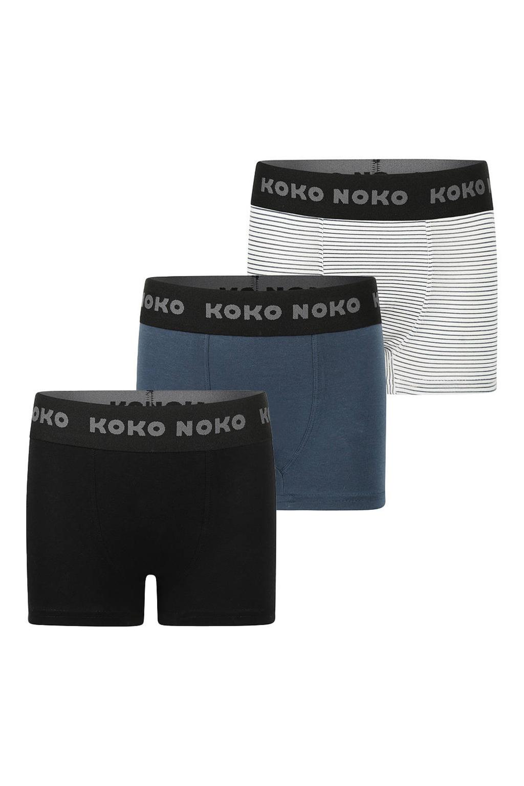 Koko Noko boxershort - donkerblauw/zwart/wit (set van 3)