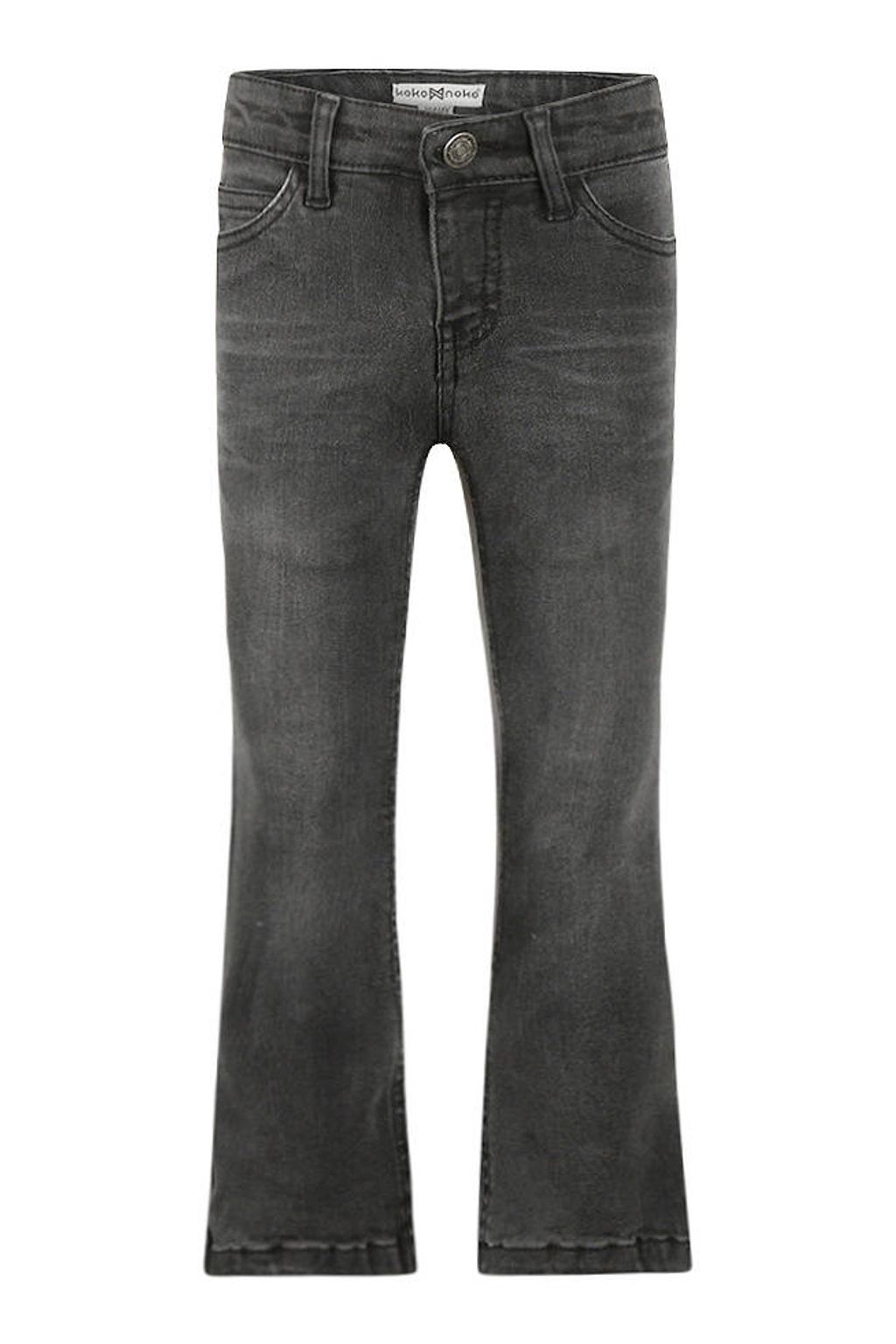 Grey denim meisjes Koko Noko flared jeans van katoen met regular waist, rits- en knoopsluiting en effen