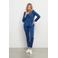 &Co Woman travelstof slim high waist casual broek donkerblauw