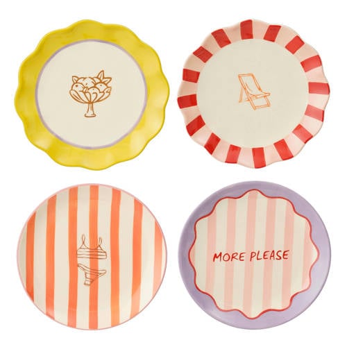 Mica Decorations ontbijtbord Mag (set van 4) (Ø20 cm) afbeelding