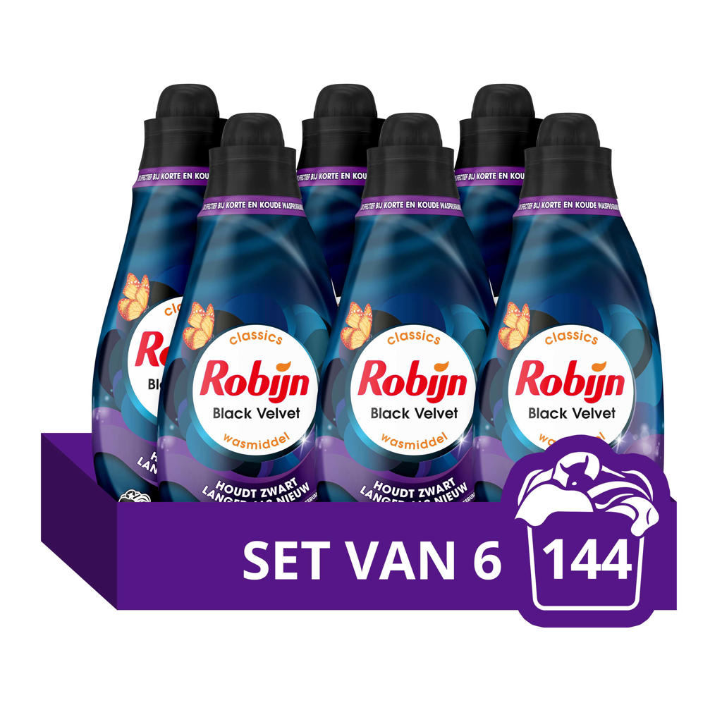 Robijn Klein & Krachtig Classics Black Velvet vloeibaar wasmiddel - 6 x 24 wasbeurten