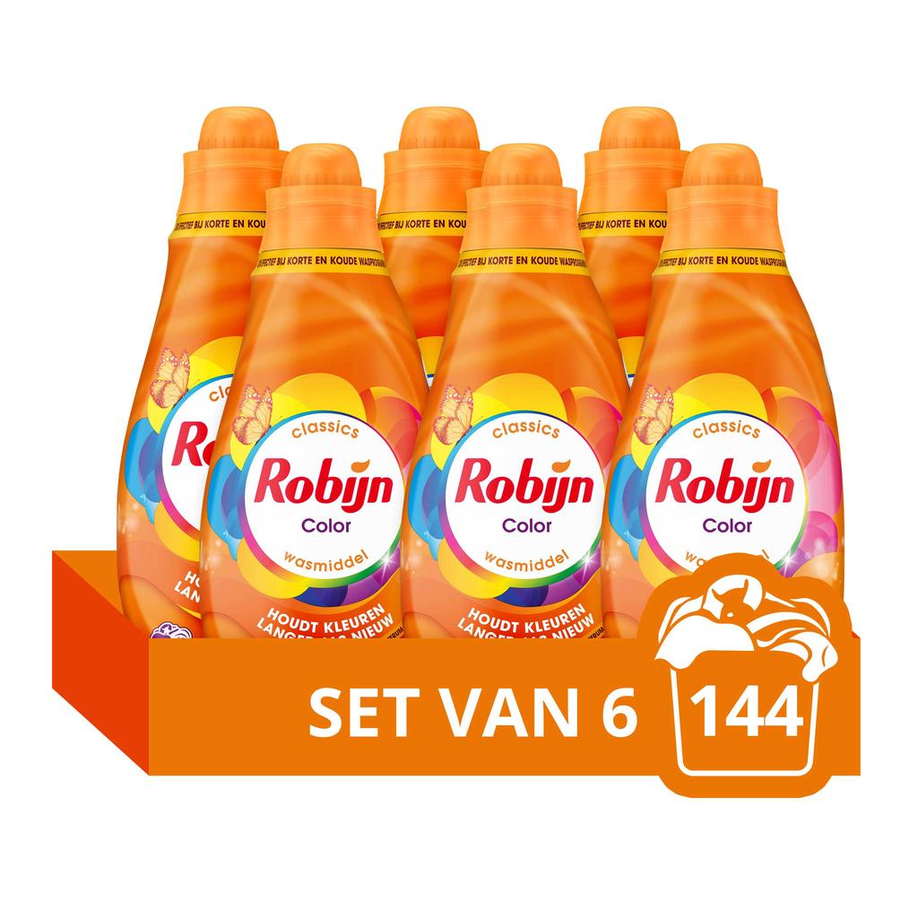 Robijn Klein & Krachtig Classics Color vloeibaar wasmiddel  - 6 x 24 wasbeurten