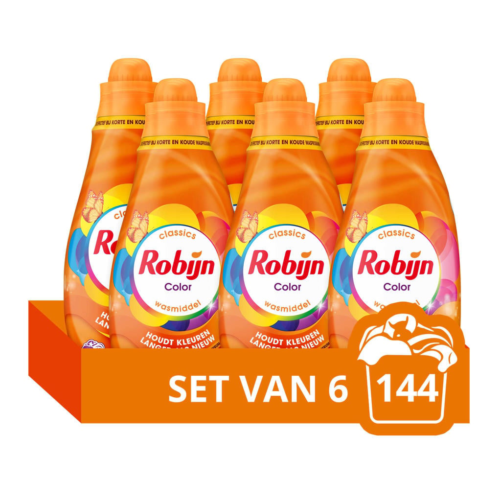 Robijn Klein & Krachtig Classics Color vloeibaar wasmiddel - 6 x 24 wasbeurten
