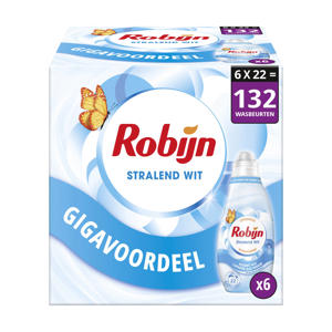 Stralend Wit vloeibaar wasmiddel  - 6 x 22 wasbeurten - 132 wasbeurten