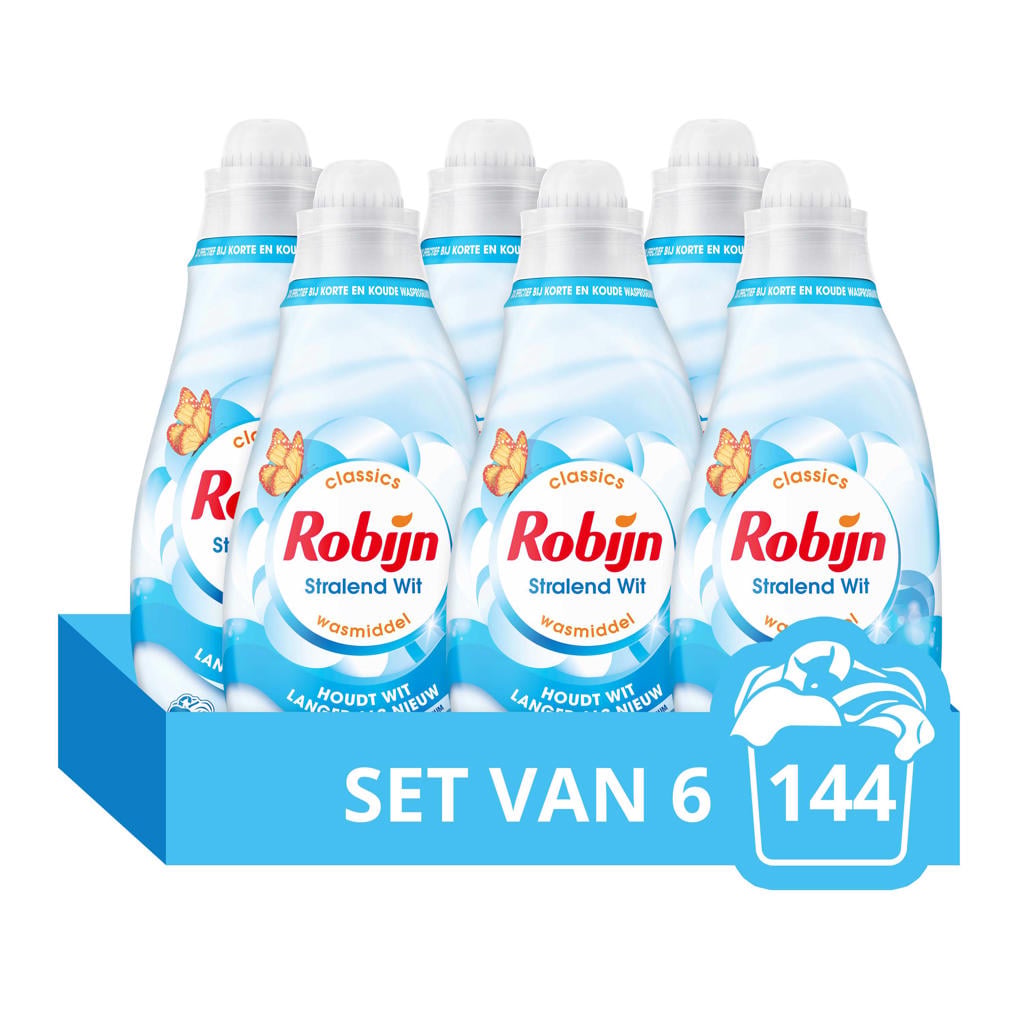 Robijn Klein & Krachtig Classics Stralend Wit vloeibaar wasmiddel - 6 x 24 Wasbeurten