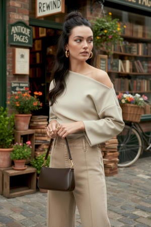 one shoulder top lichtgrijs