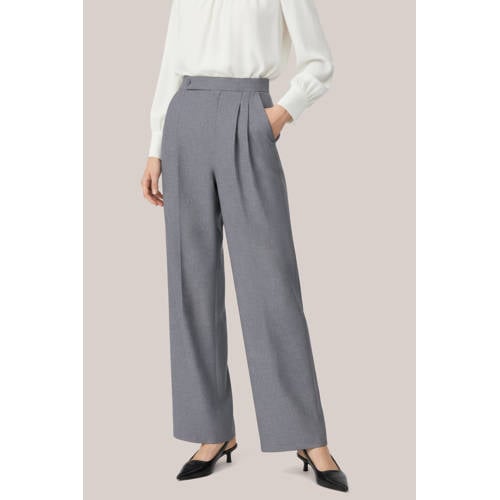 HYPEDROP straight high waist casual broek grijs afbeelding