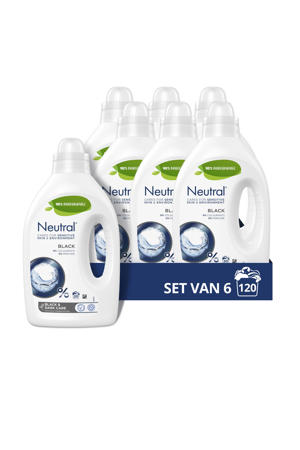 zwart vloeibaar wasmiddel Parfumvrij - 6 x 20 wasbeurten - 120 wasbeurten