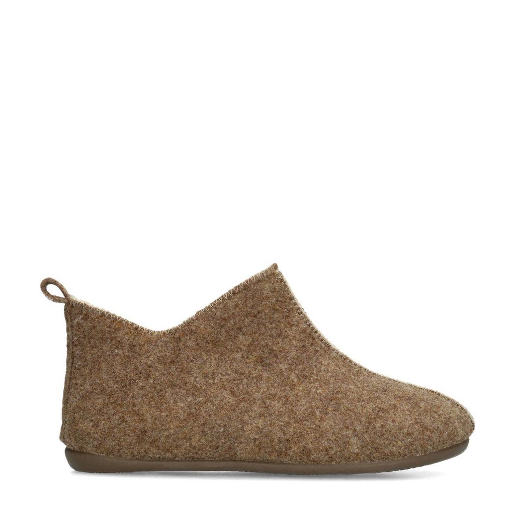 Bruine heren Manfield pantoffels van textiel