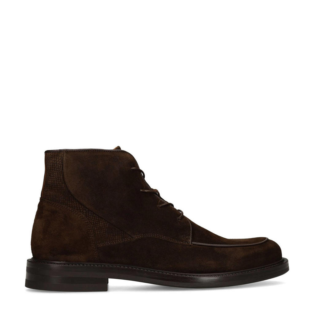 Donkerblauwe heren Manfield suède veterboots