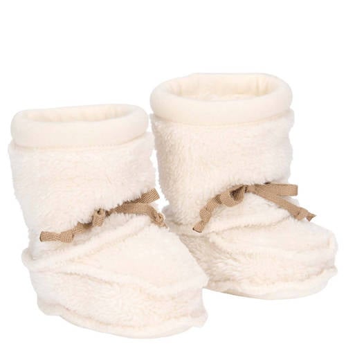 Koeka Malmo gebreide baby slofjes teddy ecru afbeelding