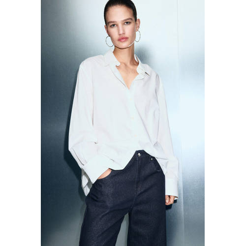 Mango straight leg jeans dark blue denim met glitter afbeelding