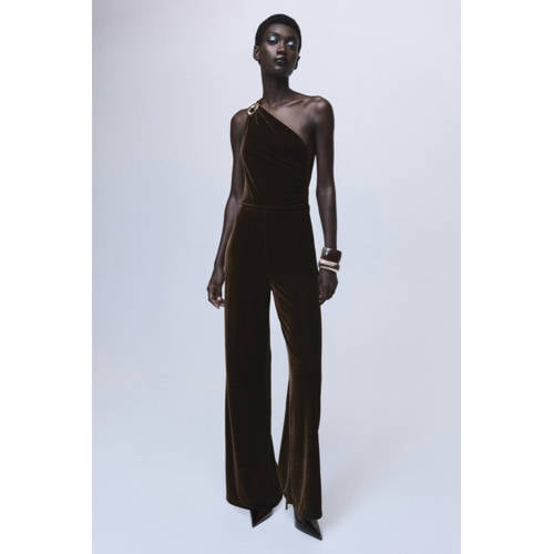 Mango jumpsuit fluwelen bruin afbeelding