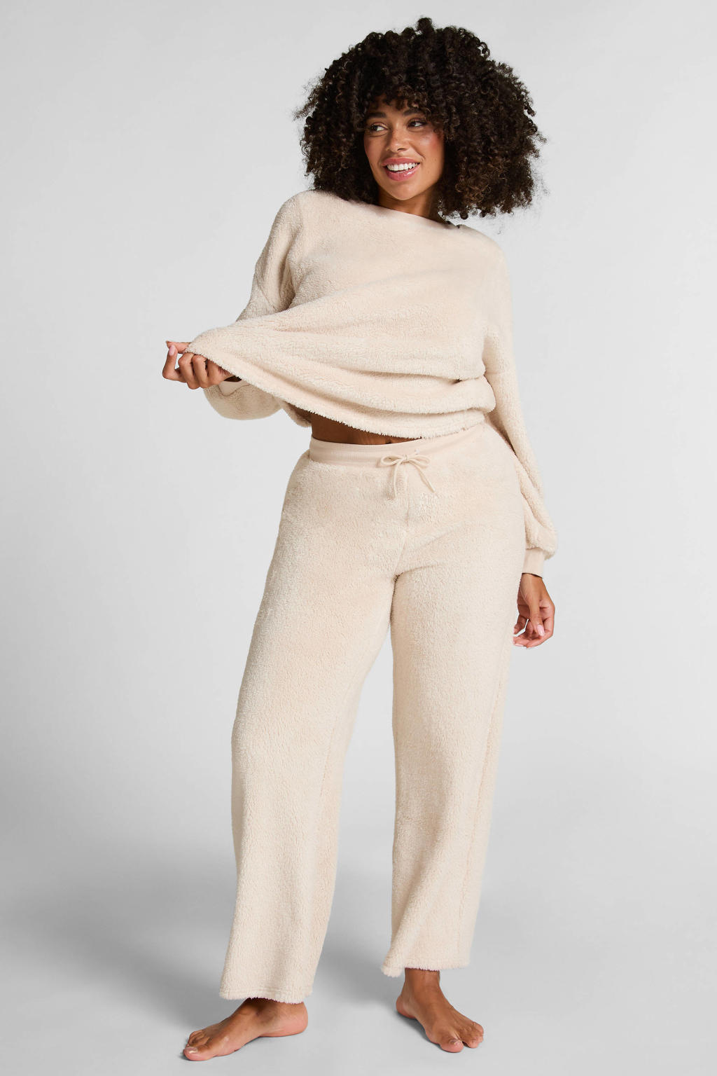 Hunkemöller teddy loungebroek ecru