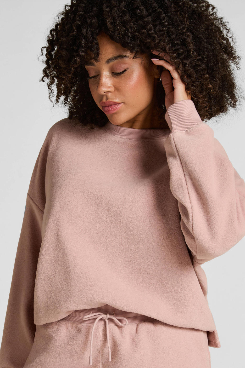 Hunkemöller fleece loungetop Sporty roze