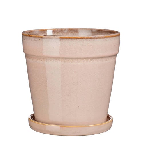Mica Decorations bloempot met schotel Clint (20x20 cm) afbeelding