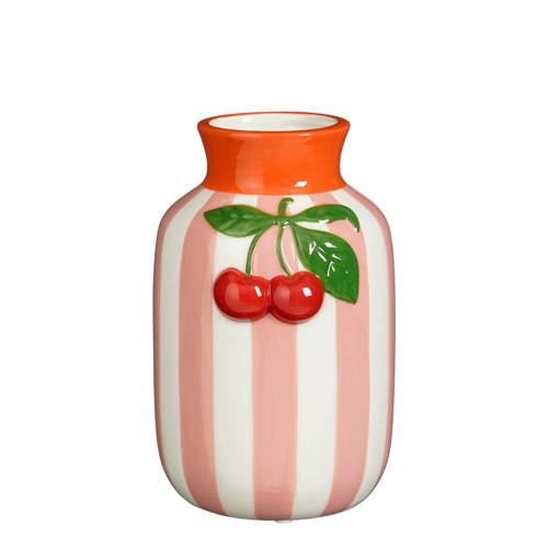 Mica Decorations vaas Kers - roze (12x11x18 cm) afbeelding