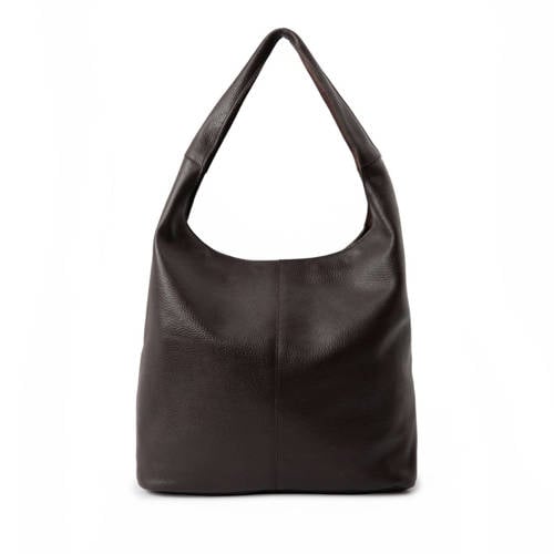 Manfield leren shopper donkerbruin afbeelding