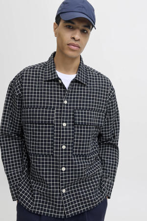 geruit overshirt donkerblauw