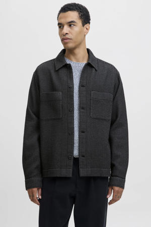overshirt met textuur zwart