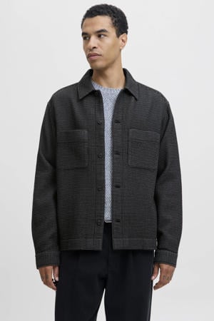 overshirt met textuur zwart