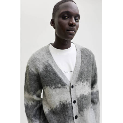 JACK & JONES PREMIUM vest gebreid grijs afbeelding