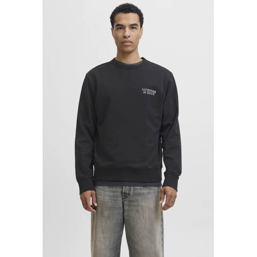 JACK & JONES ESSENTIALS sweater met backprint zwart afbeelding