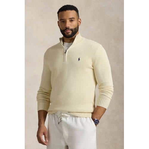 Polo Ralph Lauren Big & Tall trui fijn gebreid Plus Size ecru afbeelding
