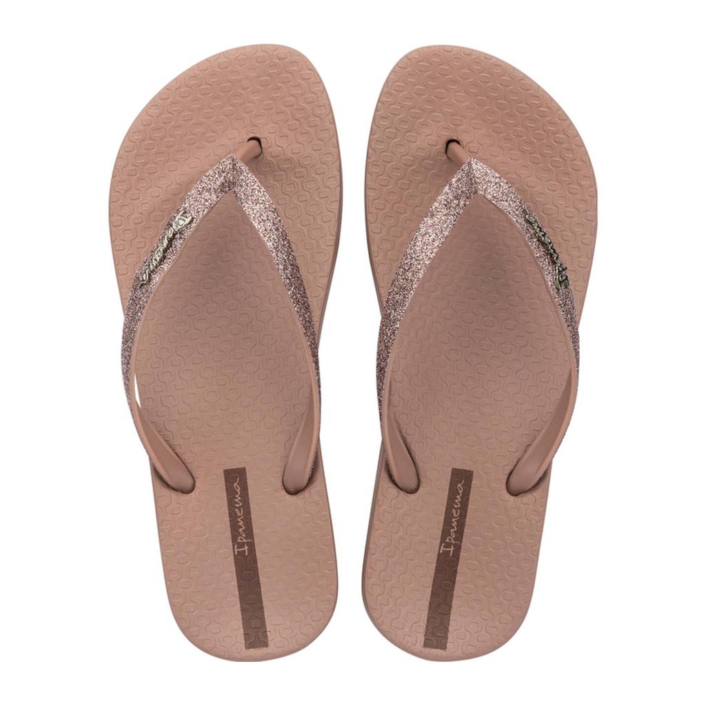 Bruine dames Ipanema teenslippers met glitters van flexband