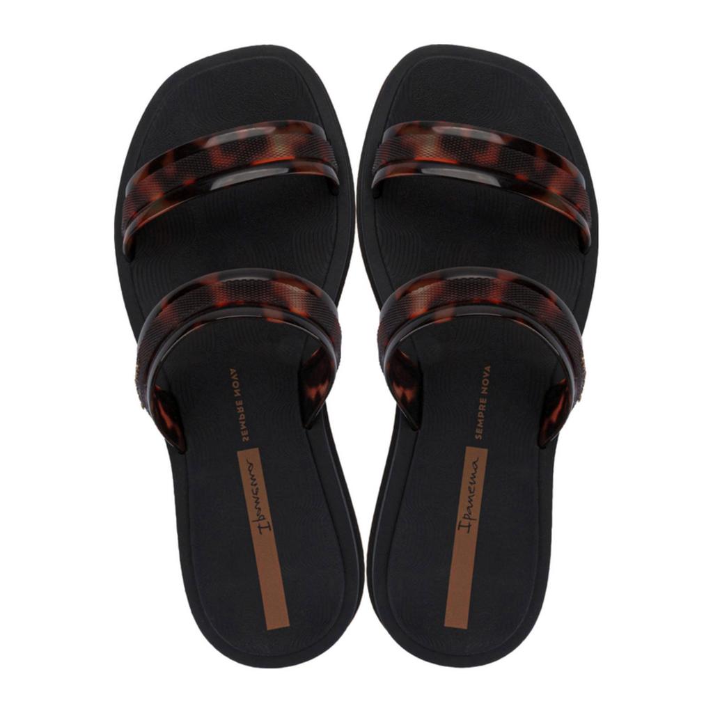 Bruin en zwarte dames Ipanema slippers van rubber