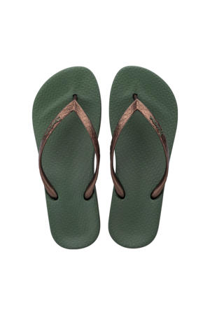 teenslippers groen/brons