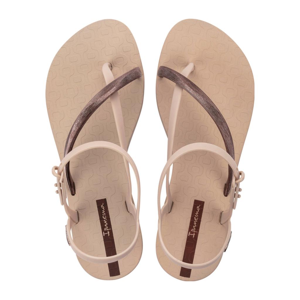 Beige dames Ipanema sandalen van rubber met gesp