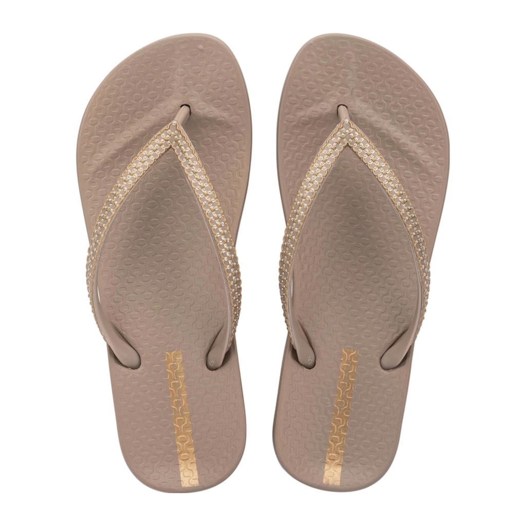 Beige dames Ipanema teenslippers van rubber
