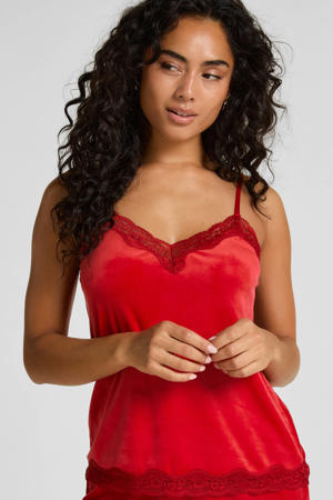 fluwelen pyjamatop rood