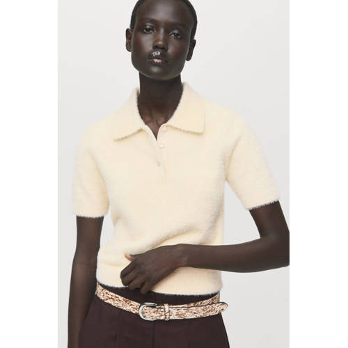 Mango gebreide trui beige afbeelding