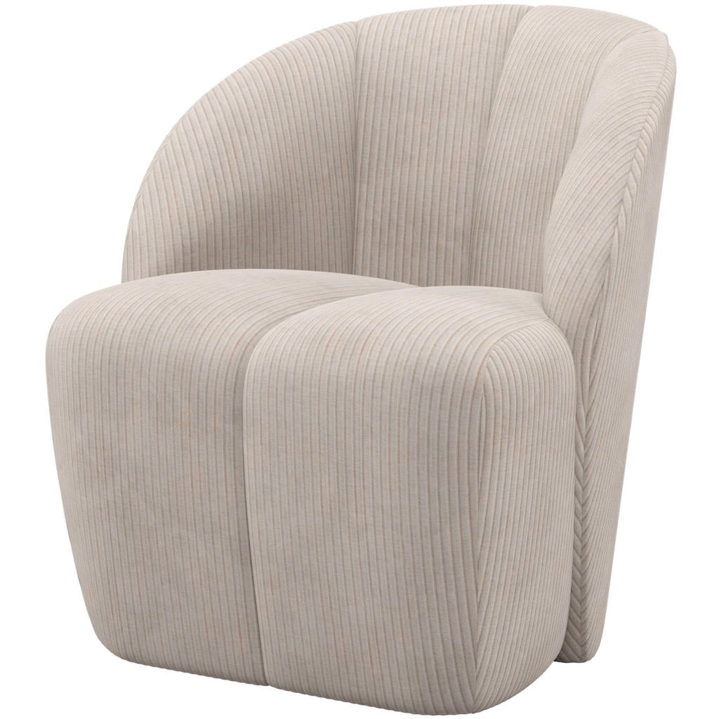 WOOOD Mojo Draaifauteuil - Ribstof - Ecru - 75x68x77