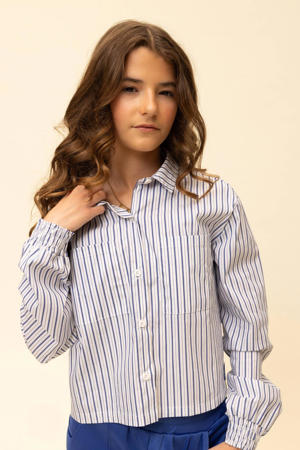 gestreepte blouse lichtblauw