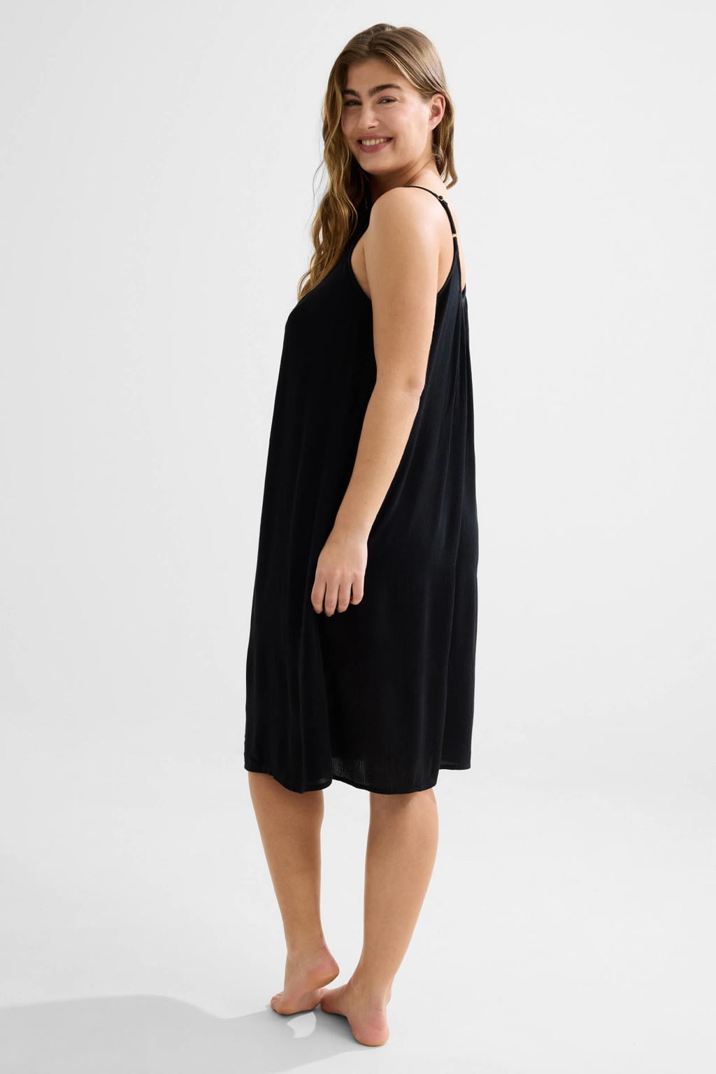BEACHWAVE crinkle strandjurk zwart