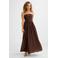 BEACHWAVE strapless mousseline strandjurk donkerbruin