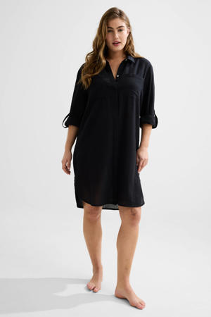 mousseline strandjurk zwart