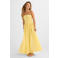 BEACHWAVE strapless mousseline strandjurk lichtgeel