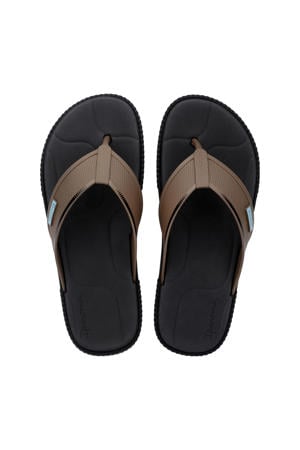 teenslippers bruin/zwart