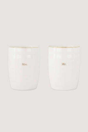 koffiekopje Mr & Mrs (set van 2) (Ø7cm)