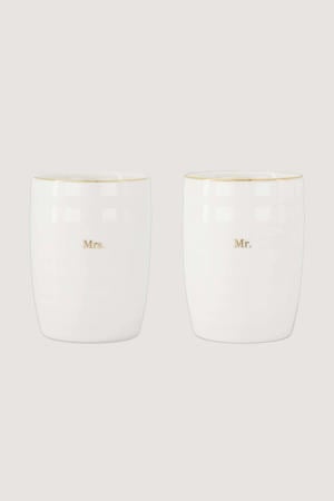 koffiekopje Mr & Mrs (set van 2) (Ø7cm)