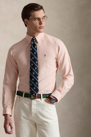 regular gestreepte casual overhemd roze