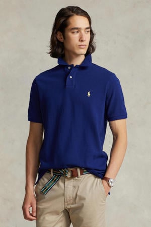 slim polo blauw