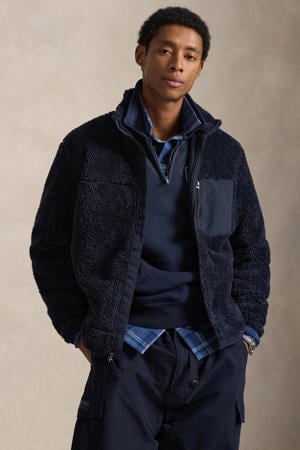 teddy fleecevest donkerblauw