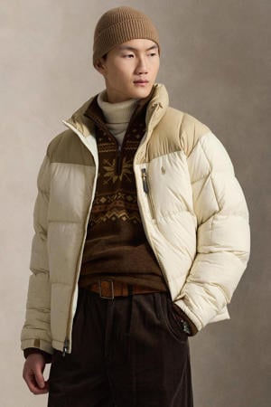 gewatteerde jas beige